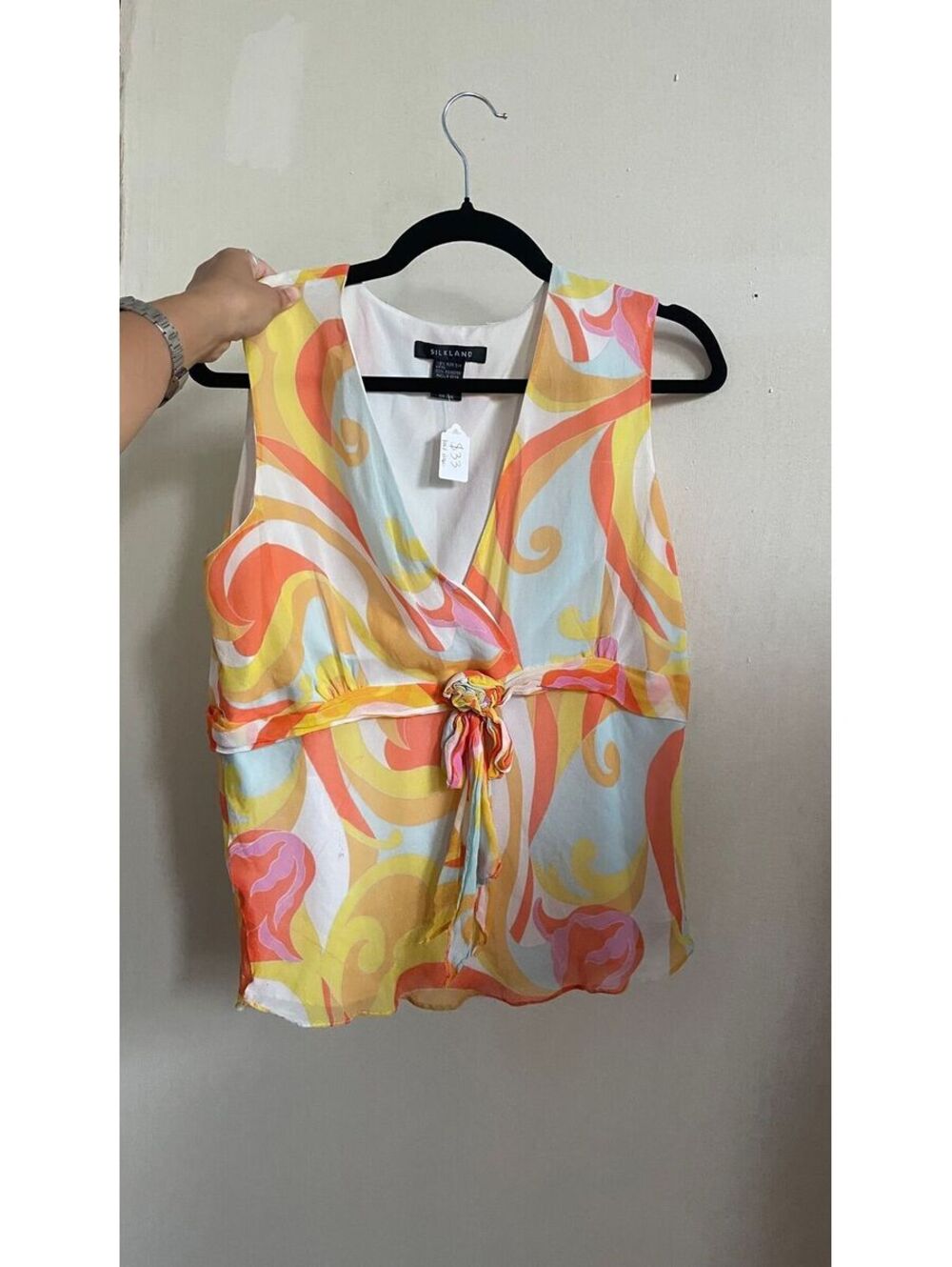 100% silk top size XL - 18-21” ptp